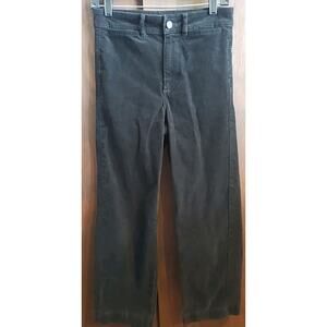 Everlane Corduroy Wide Leg Pants Black Size 4 Ankle Crop Organic cotton stretch